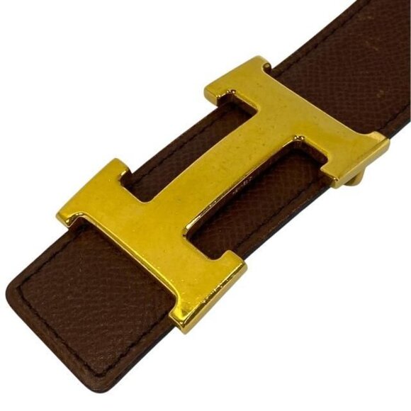 Hermes Constance Belt Accessories Small Leather Brown Green Marked main image 4